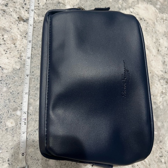 Salvatore Ferragamo navy pleather Toiletry Bag - Picture 3 of 11